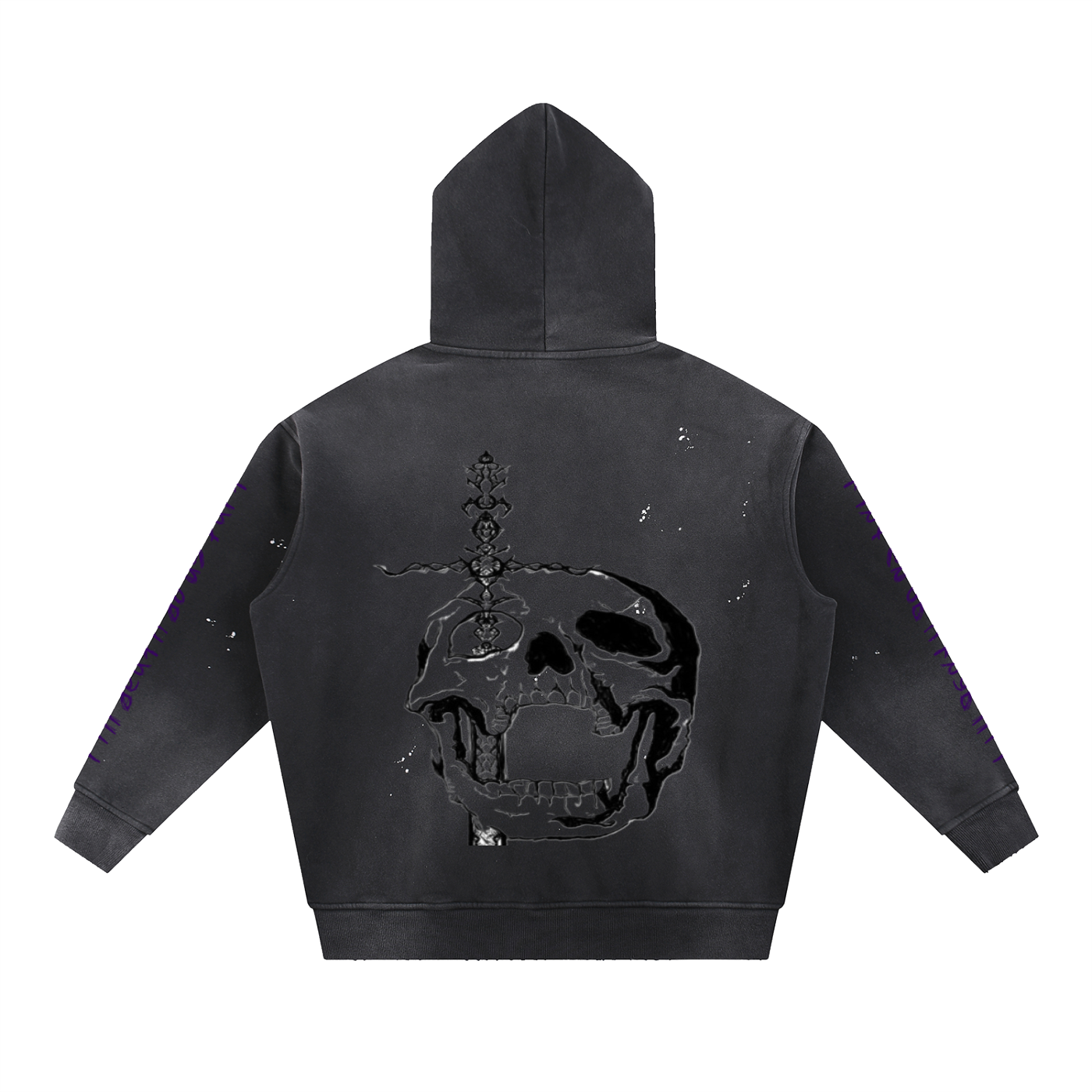 Vintage Washed Frayed Fleece Hoodie