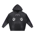 Vintage Washed Frayed Fleece Hoodie